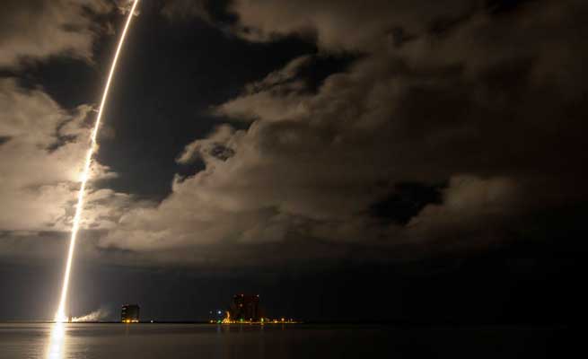 NASA-lucy A United Launch Alliance Atlas V rocket with the Lucy spacecraft aboard is seen in this 2 minute and 30 second exposure photograph as it launches from Space Launch Complex 41, Saturday, Oct. 16, 2021, at Cape Canaveral Space Force Station in Florida