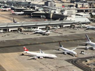 Oliver Tambo Airport surrounded by different modes of transportation and businesses - forming an Airport City