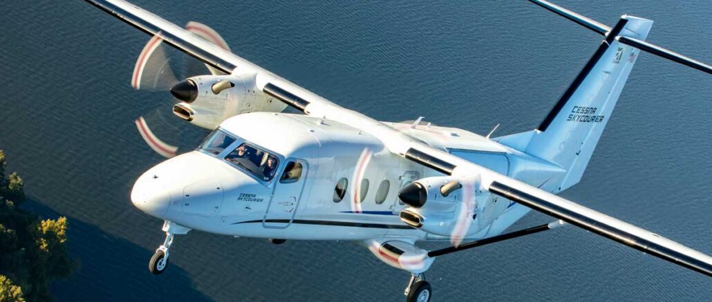 Cessna-SkyCourier The aircraft is powered by two wing-mounted Pratt & Whitney PT6A-65SC turboprop engines
