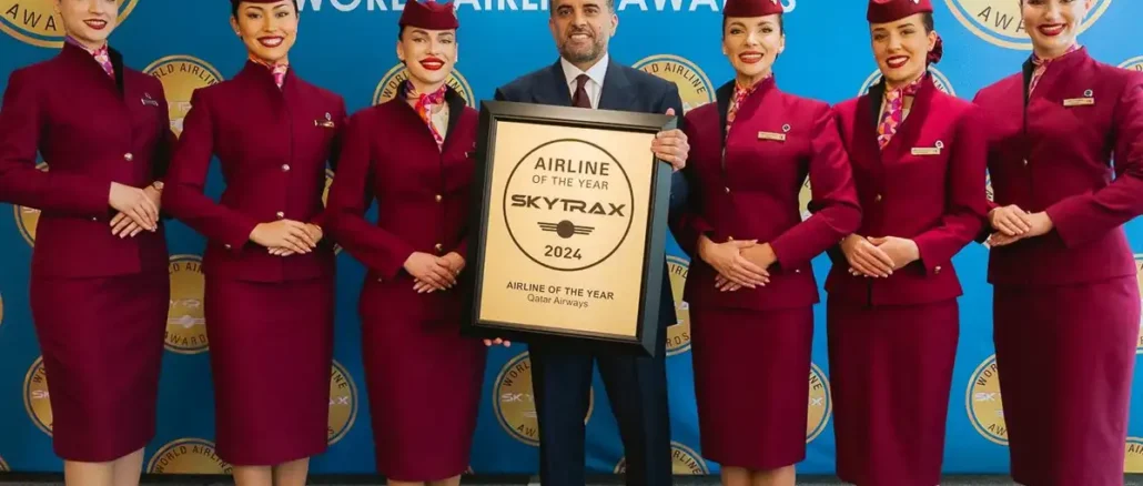 qatar awards Qatar Airways becomes the first aviation group to win Best Airline, Best Airport and Best Airport Shopping, in the same year in Skytrax history