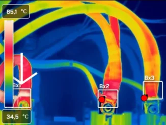 When using thermography to monitor the condition of this emergency switchboard bus tie in an engine control room, WearCheck’s asset reliability care (ARC) team found a critical fault – the incoming middle fuse connection on the contactor had a high resistance defect.