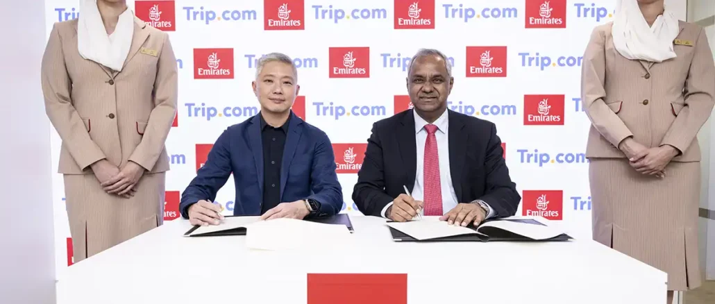 Emirates Berlin The agreement was formalised at ITB Berlin by Nabil Sultan, Executive Vice President, Passenger Sales & Country Management for Emirates and CT Ooi, VP of Flights Business, Trip.com Group.