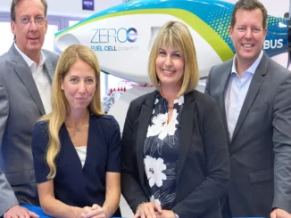 Caption (from left to right): Dr. Stefan Weber, SVP Engineering and Technology at MTU Aero Engines; Marie-Eve Rigollet, Head of Propulsion System Procurement at Airbus; Claudia Gaab, SVP Corporate Development and Strategy at MTU Aero Engines; Bruno Fichefeux, Head of Future Programmes at Airbus © MTU Aero Engines 2025